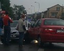 Ulica Piłsudskiego: Kolizja dwóch aut zablokowała skrzyżowanie [ZDJĘCIA] 