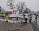 Protest w sprawie obwodnicy. Kolejna nieudana próba zablokowania ronda ks. Siemowita III [ZDJĘCIA]
