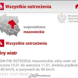 Pilna informacja z RSO: Uwaga na silny wiatr w regionie