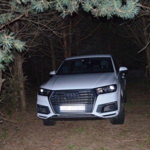 W lesie pod Wyszkowem znaleziono kradzione audi warte niemal pół milion złotych [ZDJĘCIA]