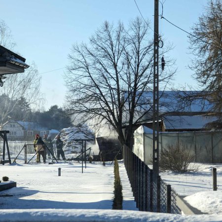 Pożar w Mostowie. Straty mogą być duże [WIDEO, ZDJĘCIA]