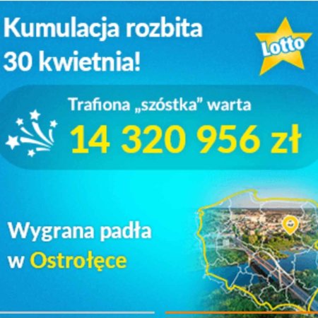 W Ostrołęce padła szóstka w Lotto! Rekordowa wygrana - ponad 14 milionów złotych