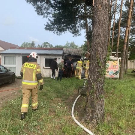 Pożar domku letniskowego w Chudku