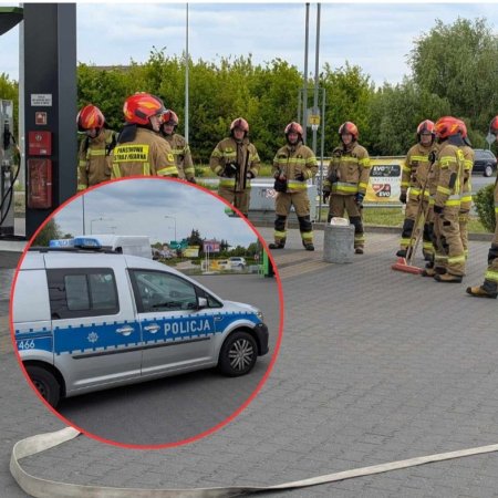 Groźna awaria na stacji paliw w Ostrołęce. Strażacy w akcji [ZDJĘCIA]