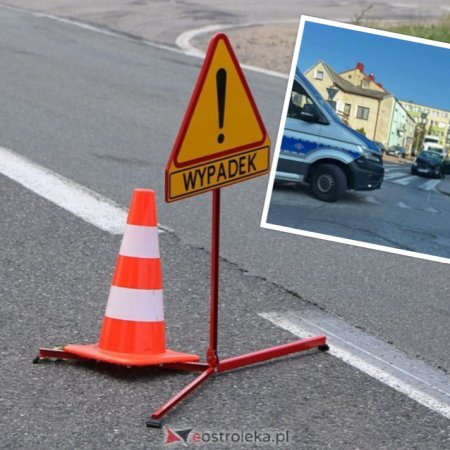 Wypadek na Sienkiewicza w Ostrołęce. 27-latek uderzył w latarnię i inne auto