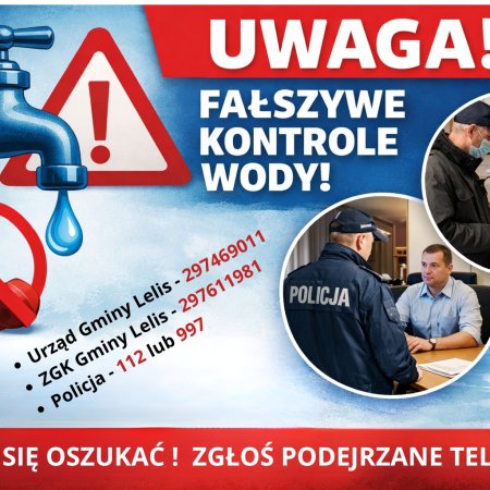 Uwaga na oszustów! Gmina Lelis ostrzega przed fałszywymi kontrolami wody