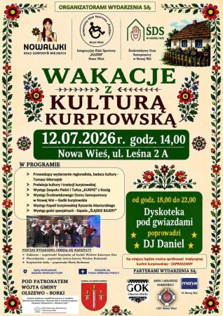 „Wakacje z kulturą kurpiowską” w Nowej Wsi. Szykuje się wyjątkowa impreza pełna tradycji i muzyki