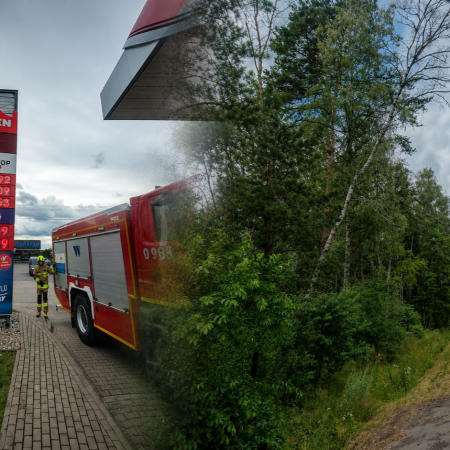 Pracowita doba strażaków. Usuwali powalone drzewa i zabezpieczali stację paliw