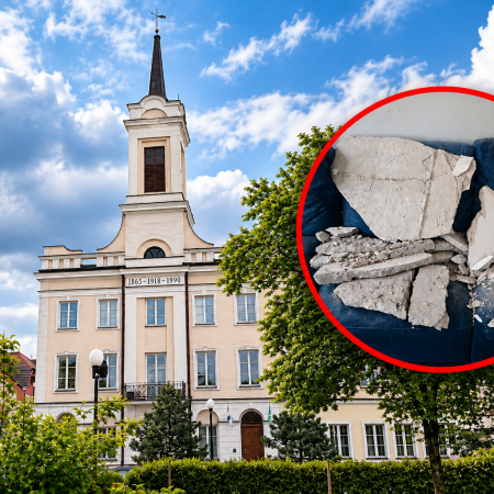 Zawalony sufit w ratuszu. "To jakaś fuszerka" - grzmią internauci. Oto przyczyna?
