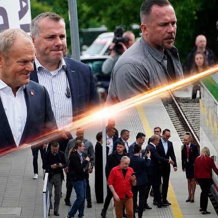 Donald Tusk w Ostrołęce! Inauguracyjny pociąg do Łomży wywołał ogromne emocje [WIDEO, ZDJĘCIA]