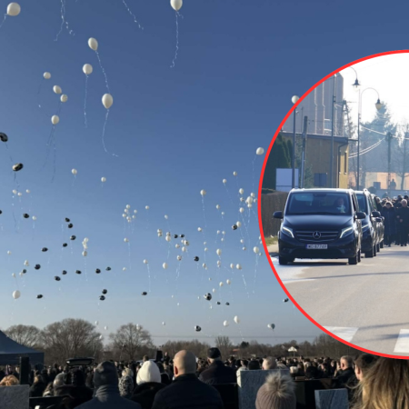 Białe balony i morze ludzi. Niezwykłe pożegnanie Łukasza i jego mamy [ZDJĘCIA]