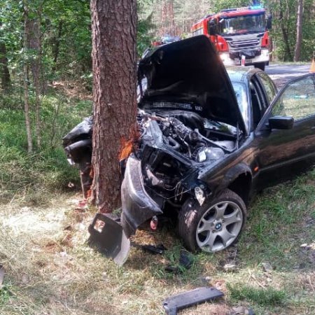 Wypadek w Pupkowiźnie. Samochód uderzył w drzewo [ZDJĘCIA]