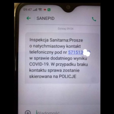 Uwaga na SMS z wiadomością o koronawirusie!