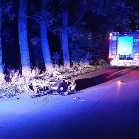 Wypadek pijanego motocyklisty w Zabielu [ZDJĘCIA]