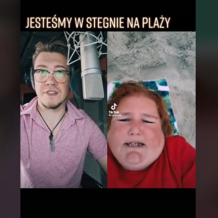"Jestem w Stegnie na plaży, cześć". Kultowa kwestia z lektorem hitem internetu. Czyta Jakub Rutka [WIDEO]